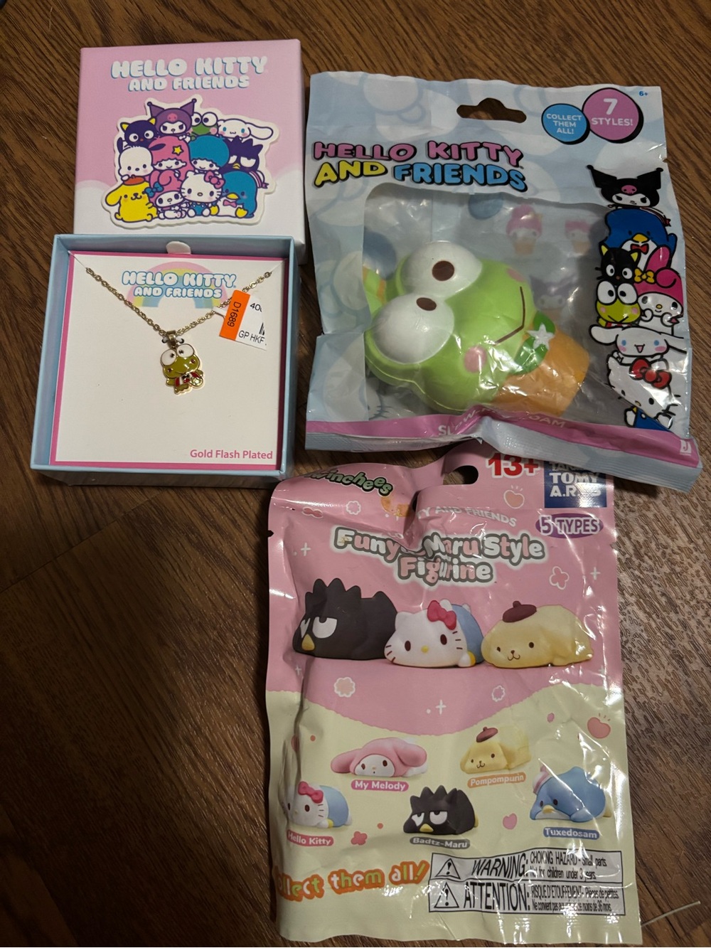 Sanrio Gold-Flash Plated Keroppi Pendant Necklace with 2 Free gifts
